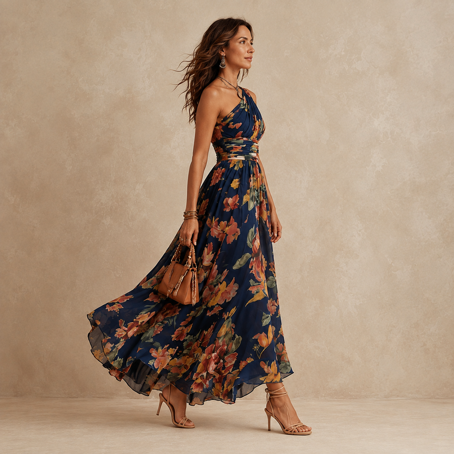 Marlee | One-Shoulder Floral Maxi