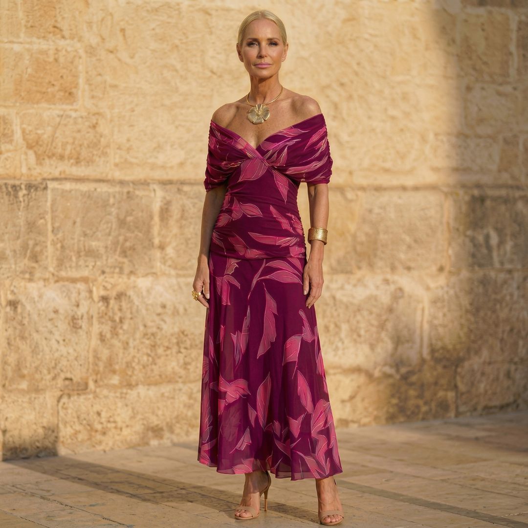 Celeste | Graceful Leaf-Patterned Dress