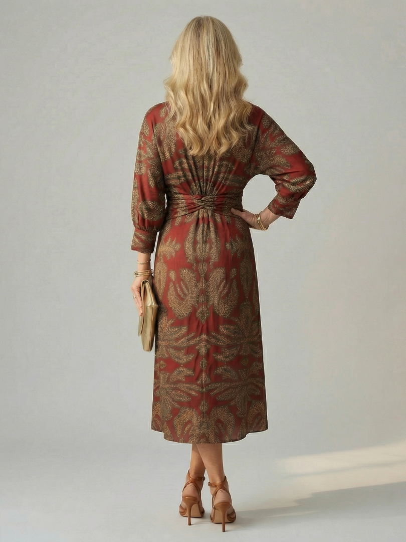 Narelle | Natural Wrap Midi Dress