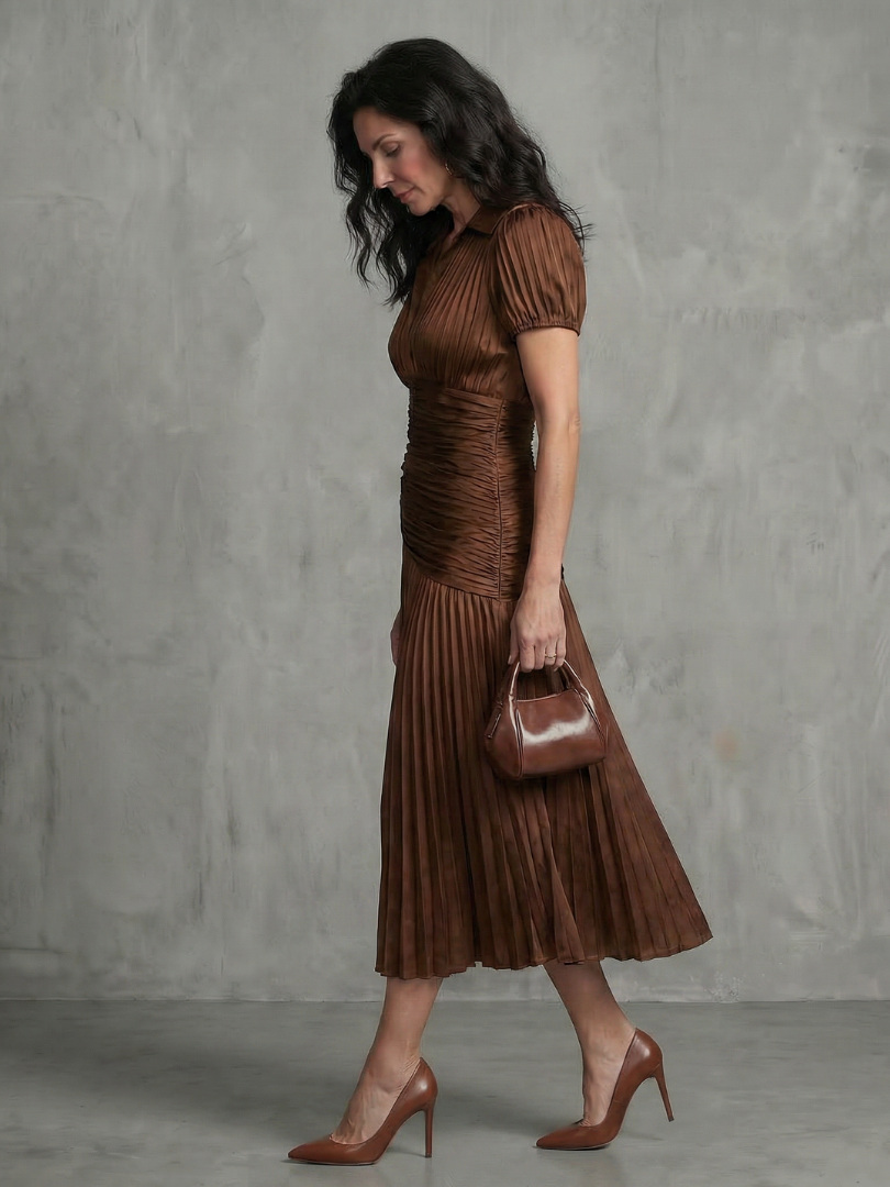 Jasmine | Pleated Midi Dress