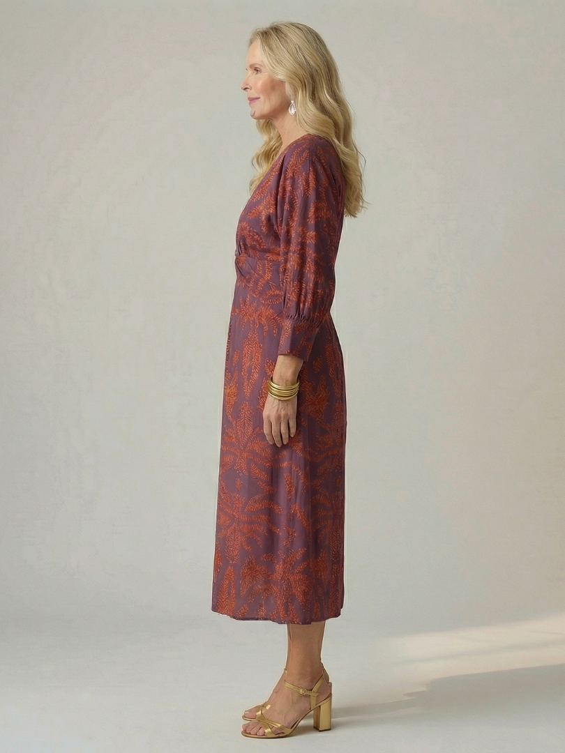 Narelle | Natural Wrap Midi Dress