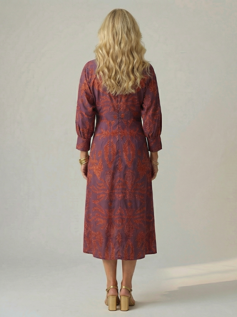 Narelle | Natural Wrap Midi Dress