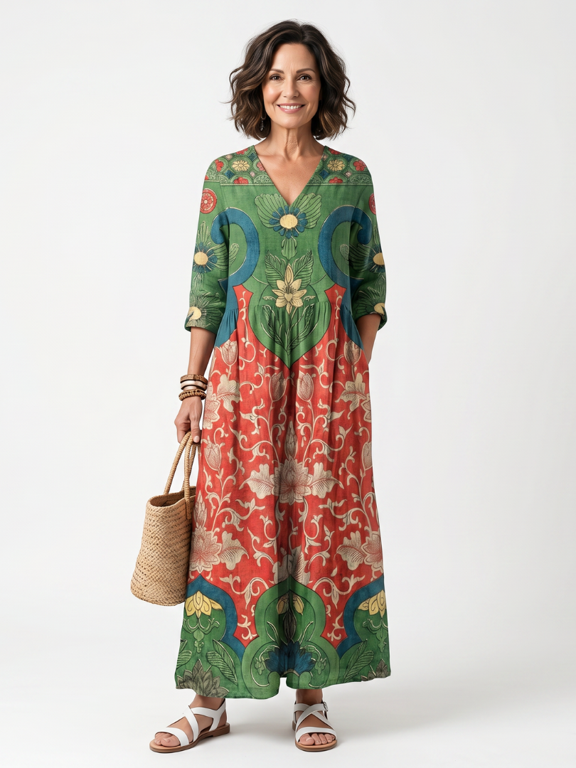 Selene | V Neck Midi Dress