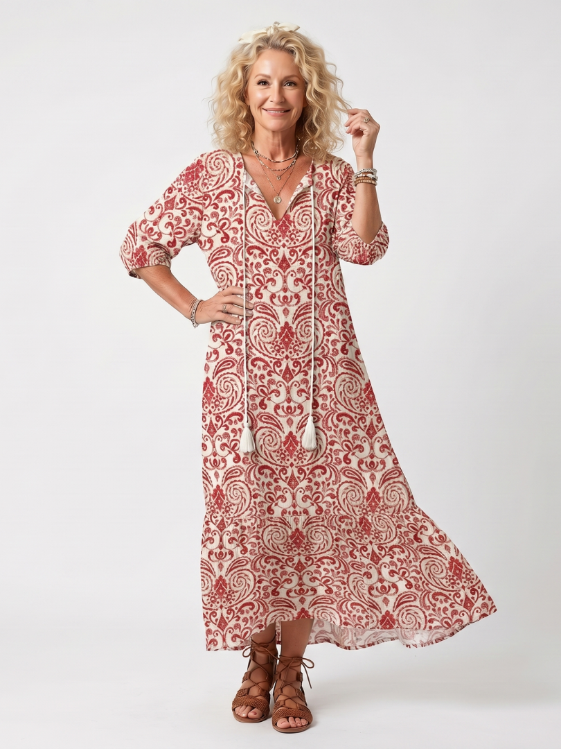 Noelle | Printed Midi Dress