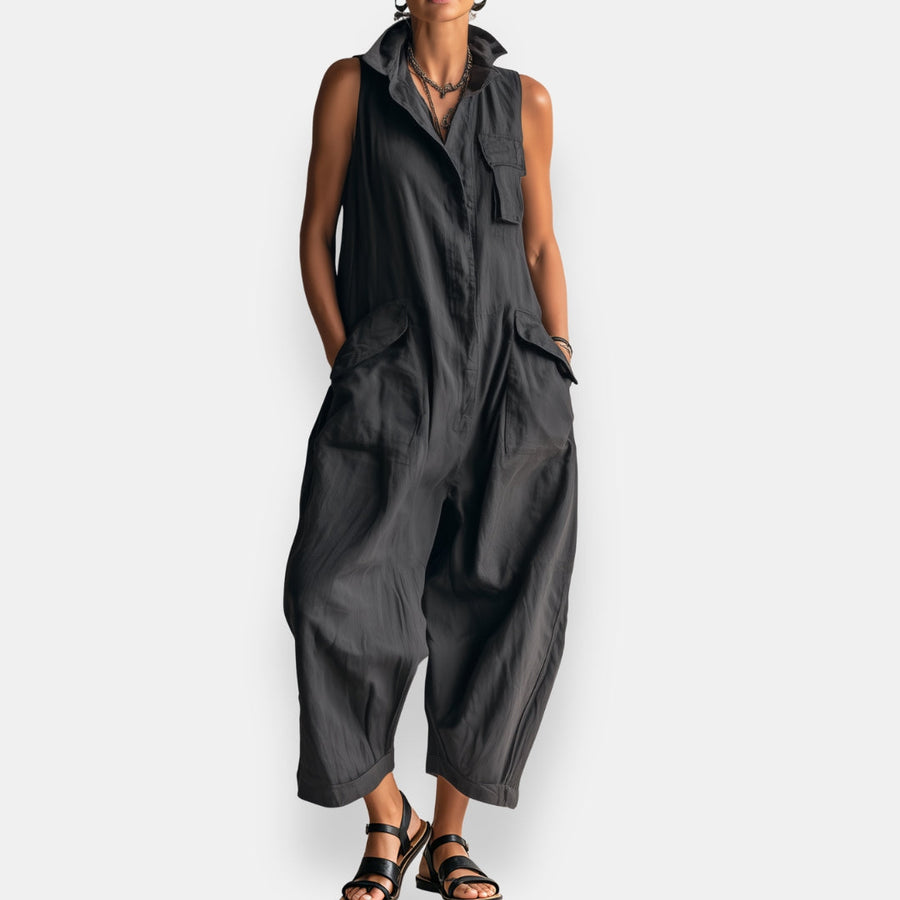 Olivia | Sleeveless Linen Jumpsuit
