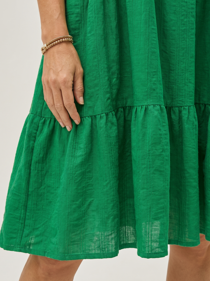 Zema | Knee-Length Dress with One Shoulder Bow Detail