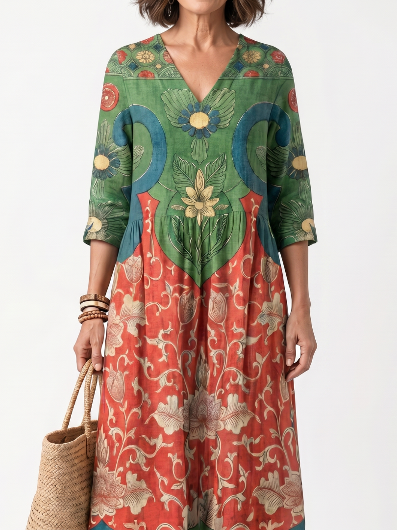 Selene | V Neck Midi Dress