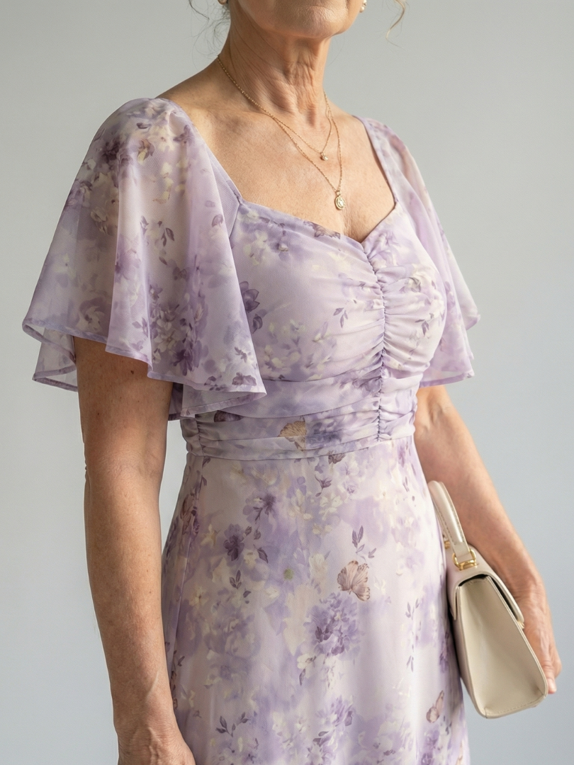 Amelie | Flutter Sleeve Midi Dress
