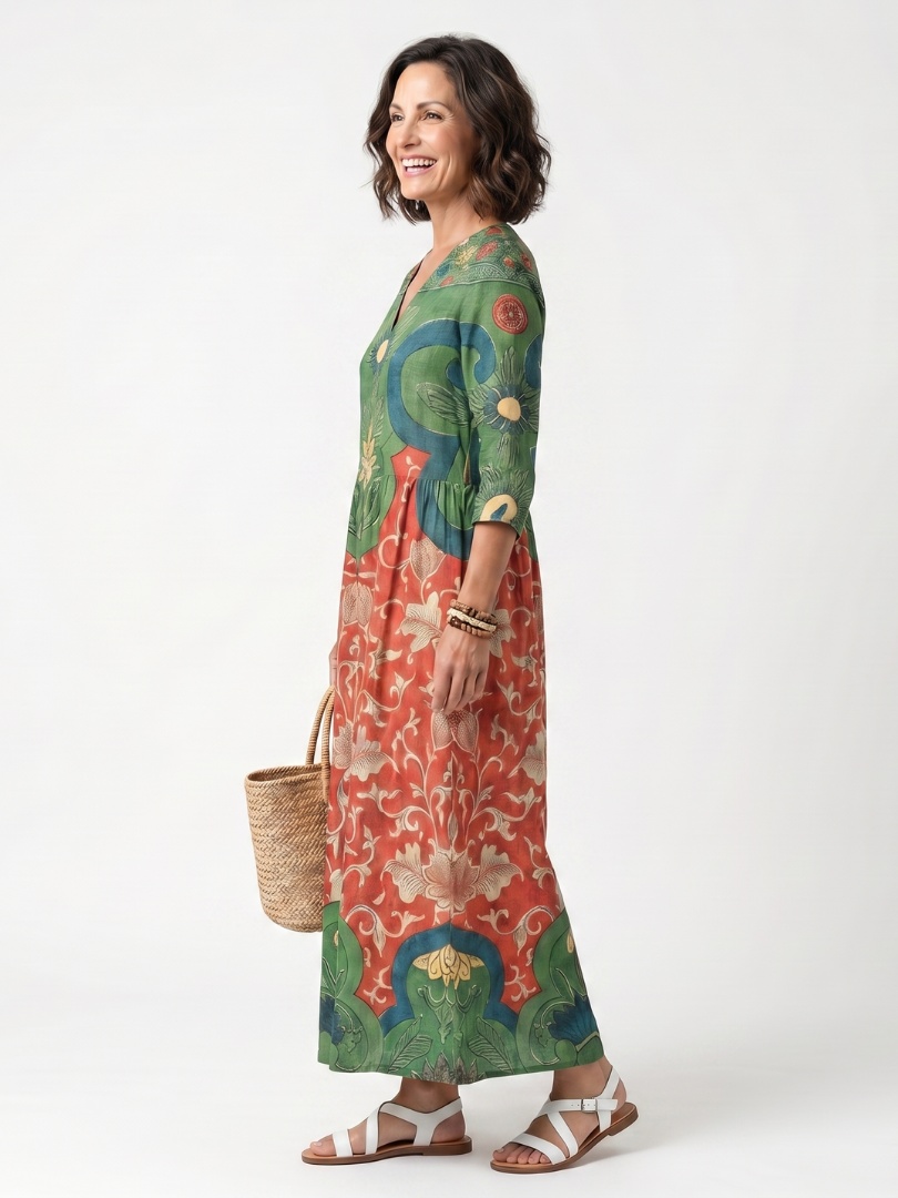 Selene | V Neck Midi Dress