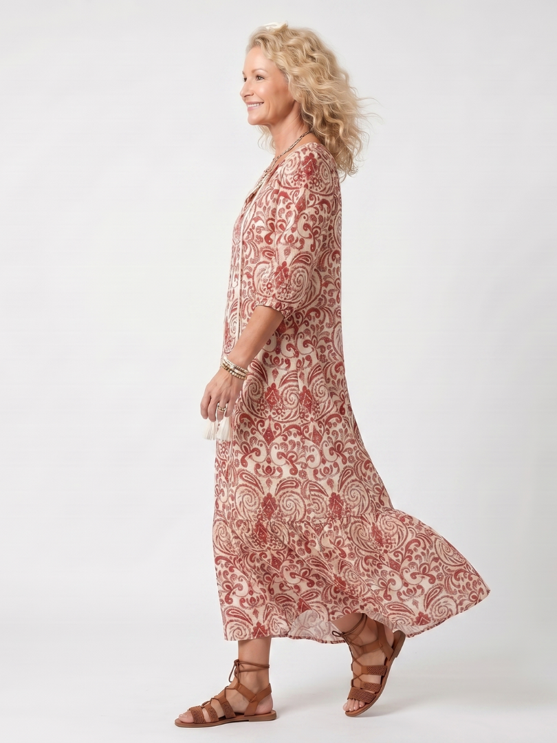 Noelle | Printed Midi Dress