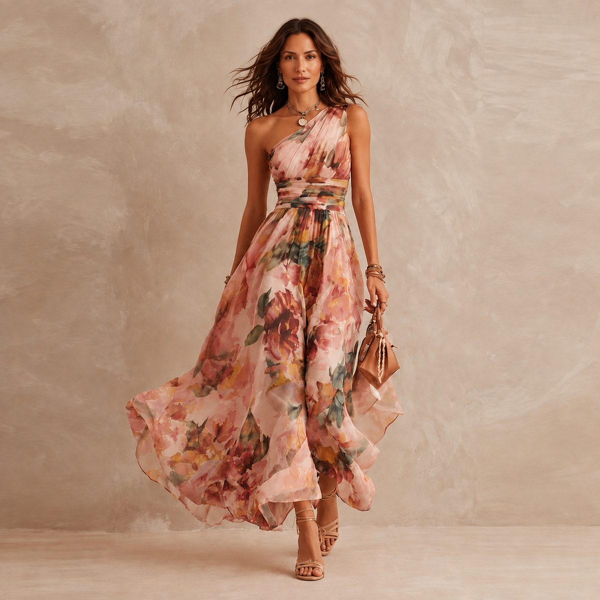 Marlee | One-Shoulder Floral Maxi