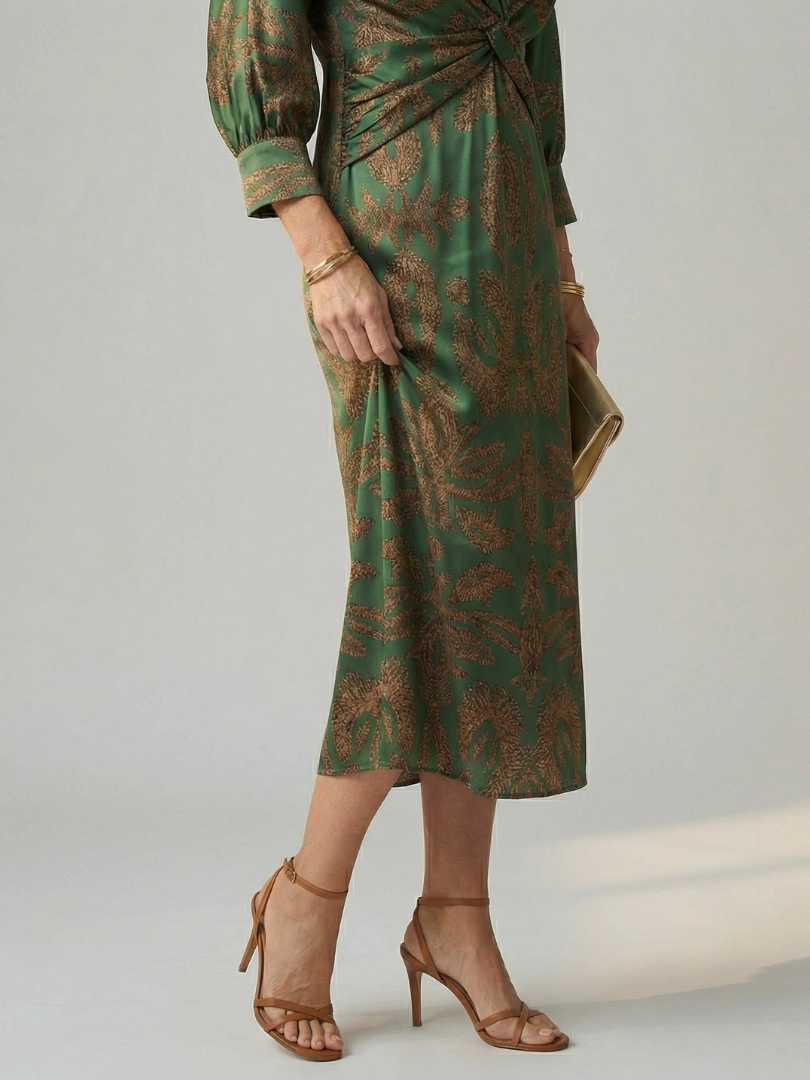 Narelle | Natural Wrap Midi Dress