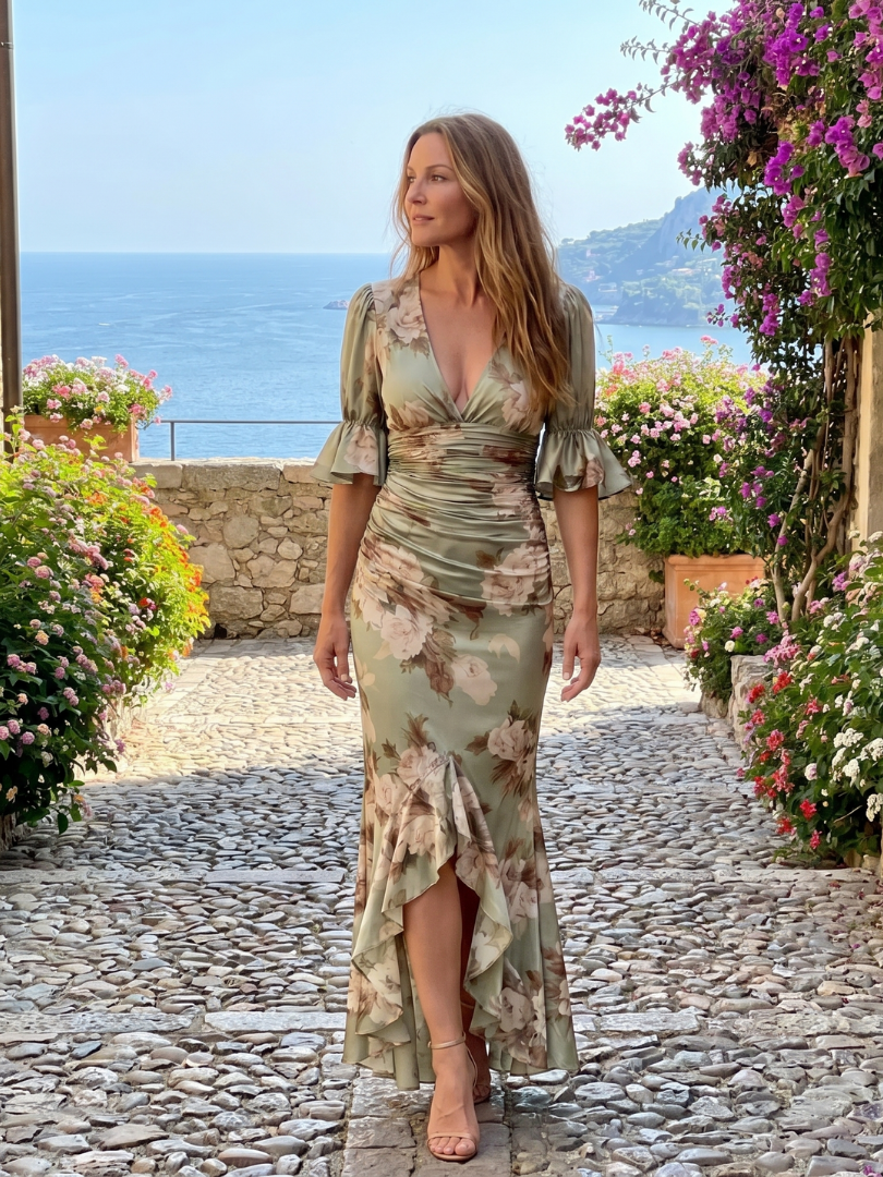 Pamela | V-Neck Waist Midi Dress