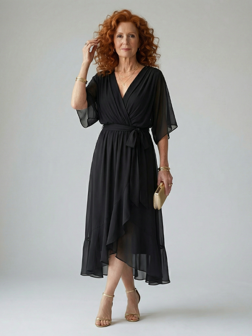 Ericka | Drape Midi Dress