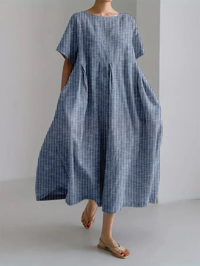 Summer Dress with White Floral Print