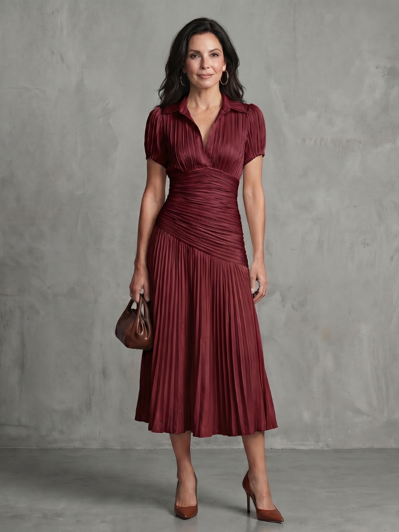 Jasmine | Pleated Midi Dress