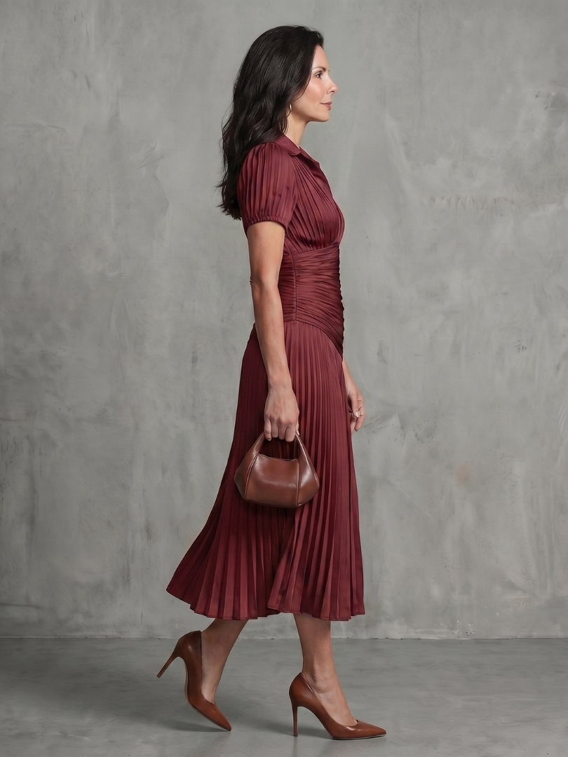 Jasmine | Pleated Midi Dress