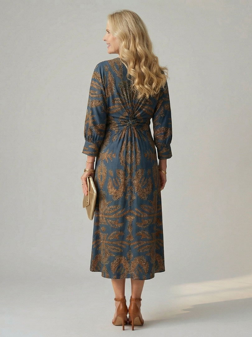Narelle | Natural Wrap Midi Dress