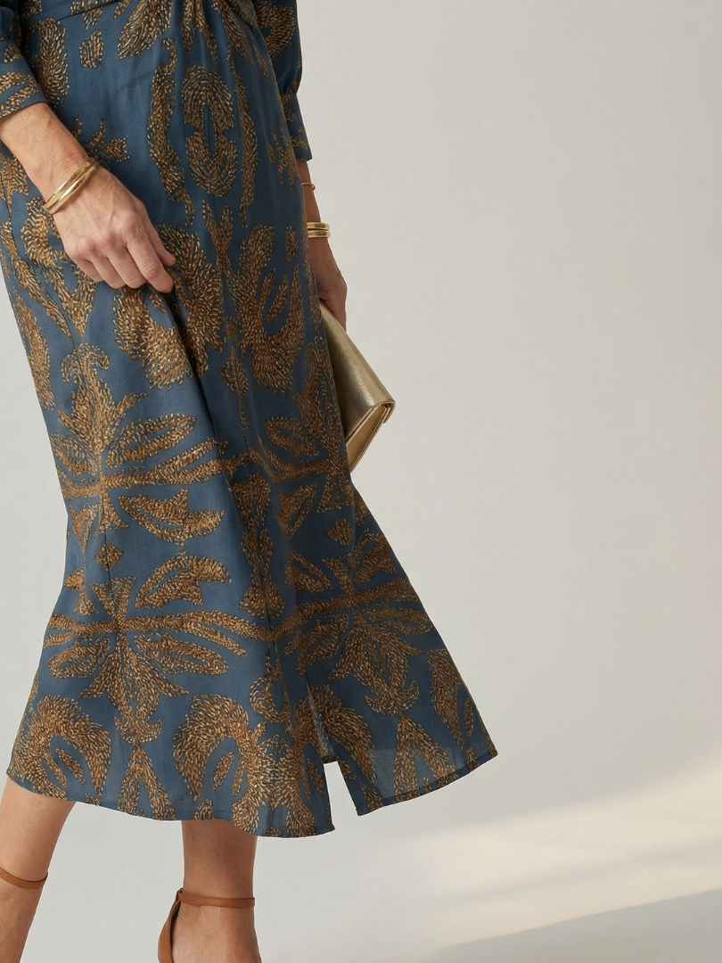 Narelle | Natural Wrap Midi Dress