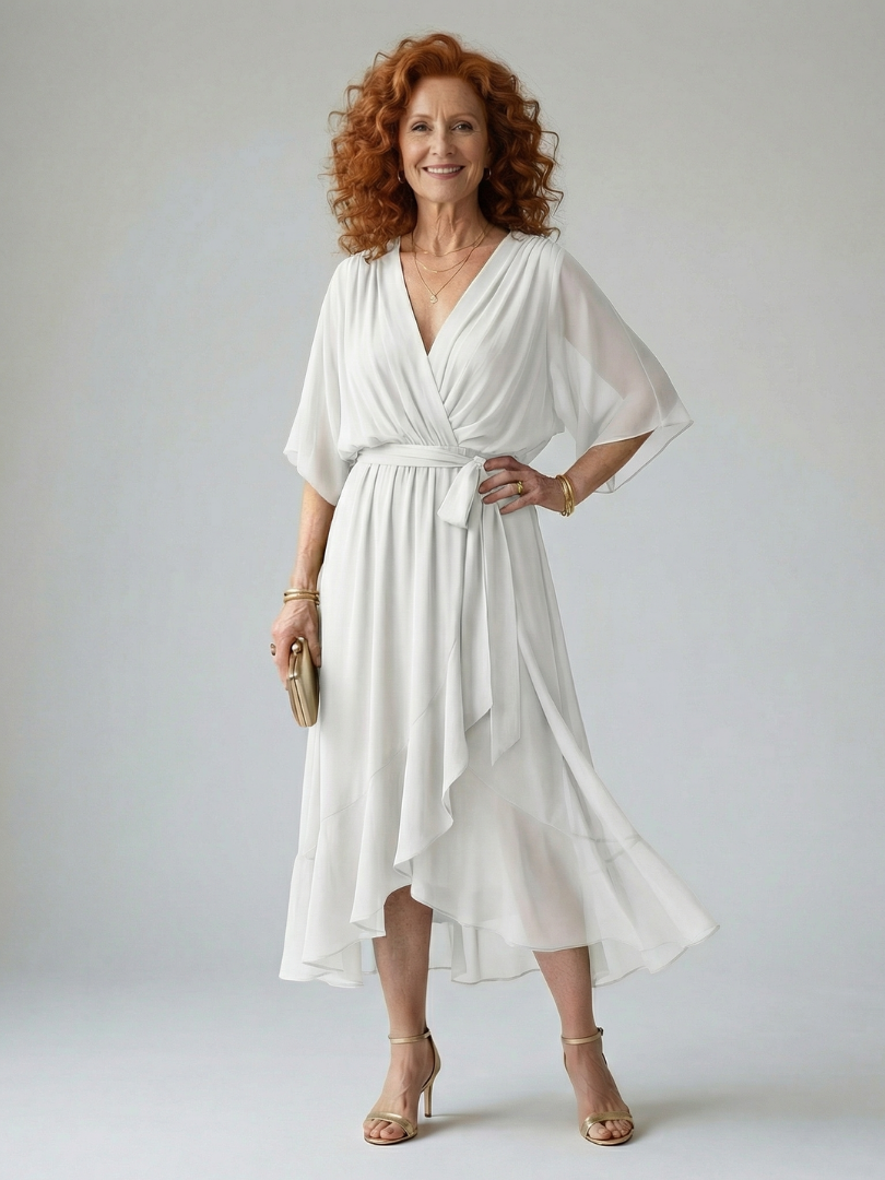 Ericka | Drape Midi Dress
