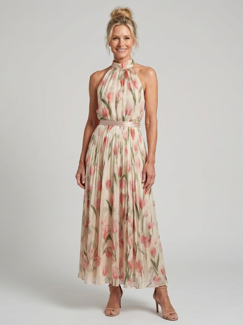 Aurelle | Halter Neck Midi Dress