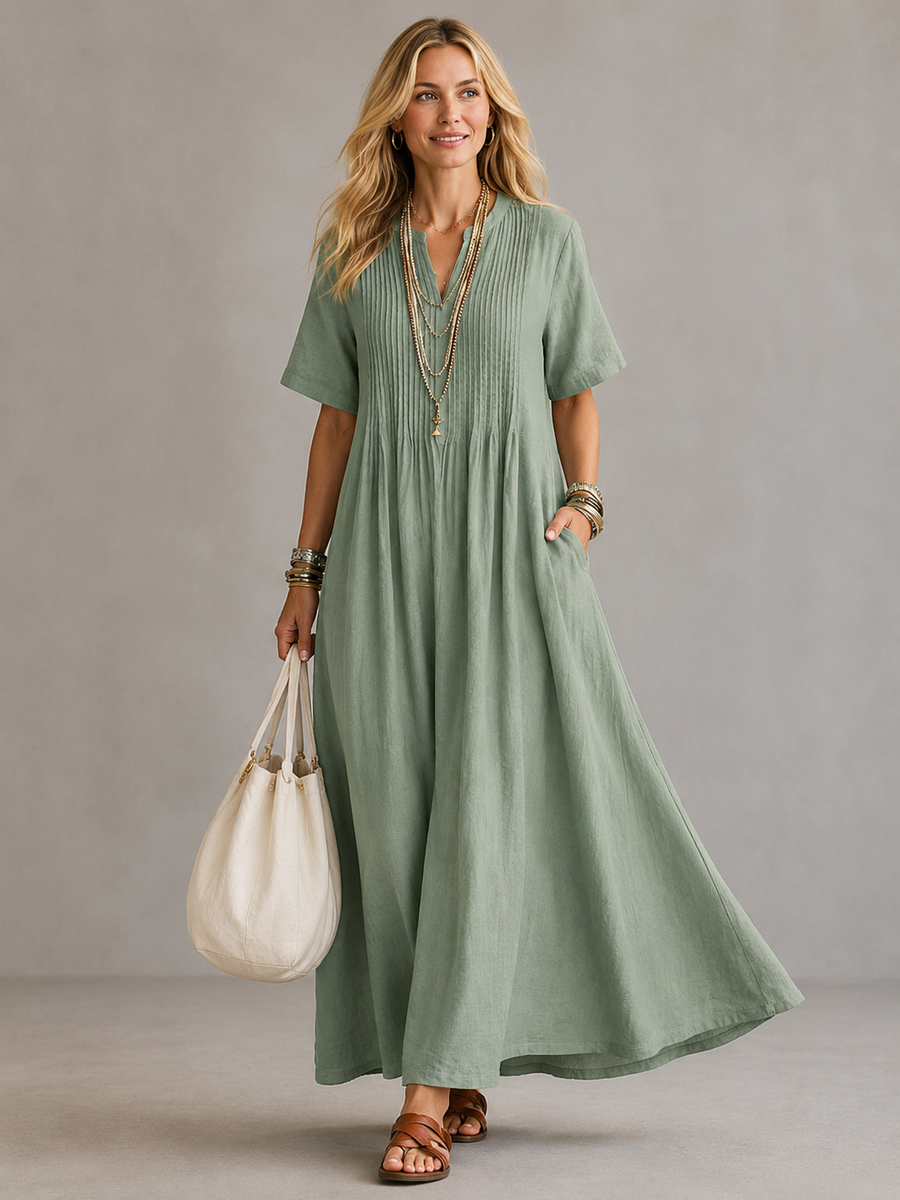 Nathalia | Pleated Maxi Dress