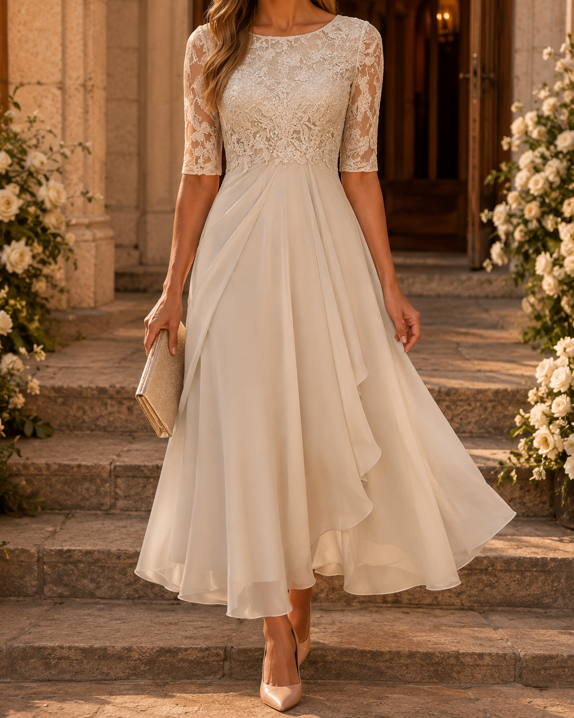 Romina | Lace Midi Dress