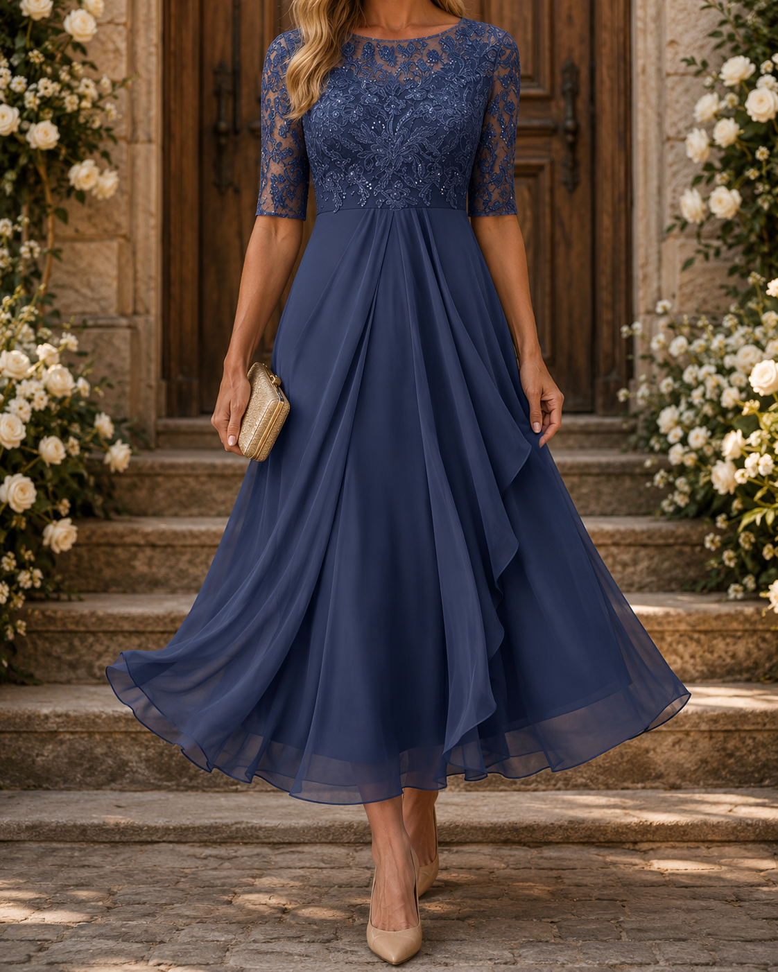 Romina | Lace Midi Dress