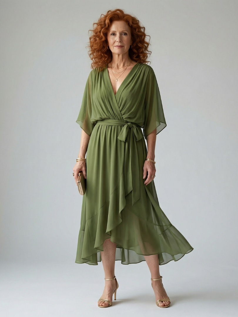 Ericka | Drape Midi Dress