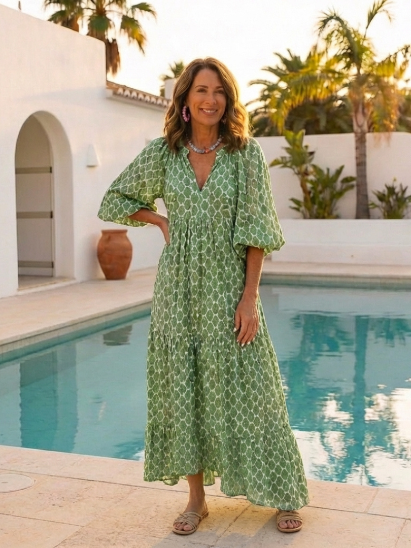 Apolline | V Neck Midi Dress