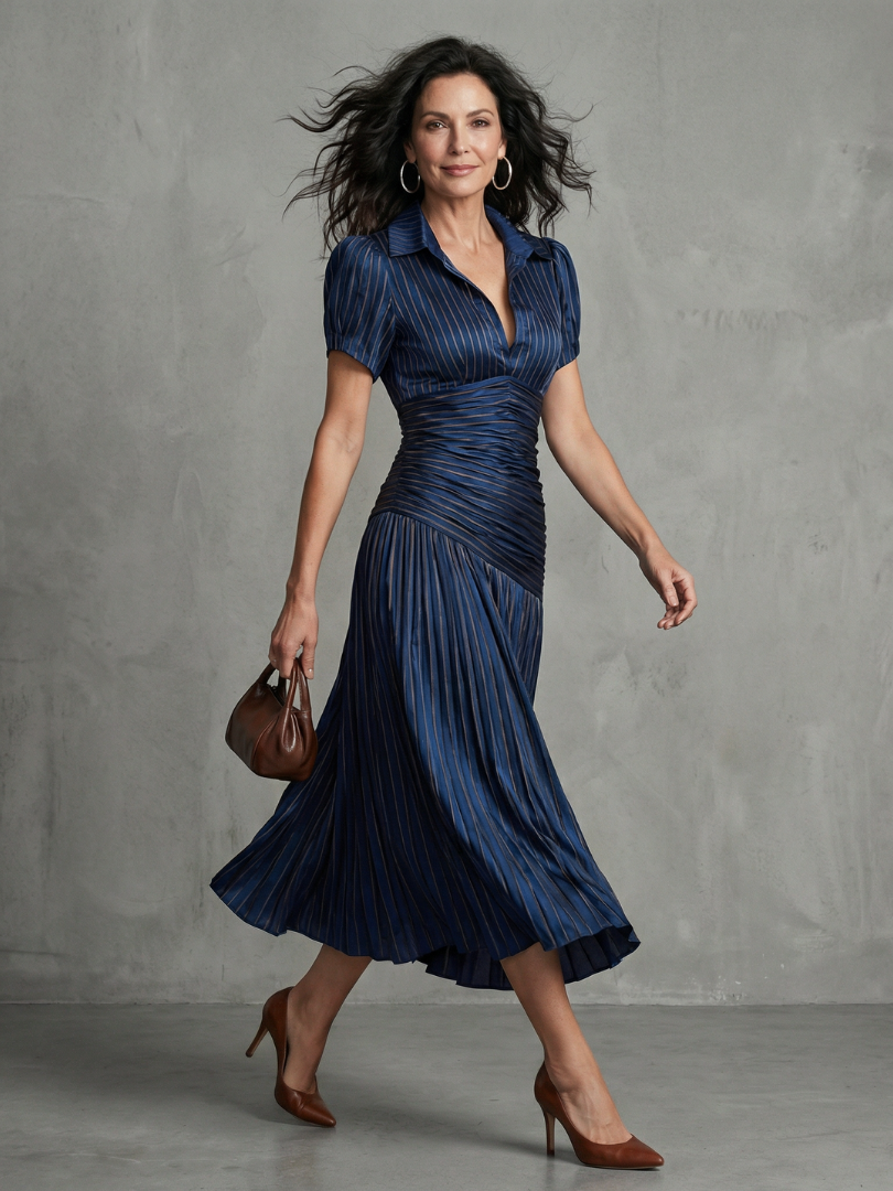Jasmine | Pleated Midi Dress