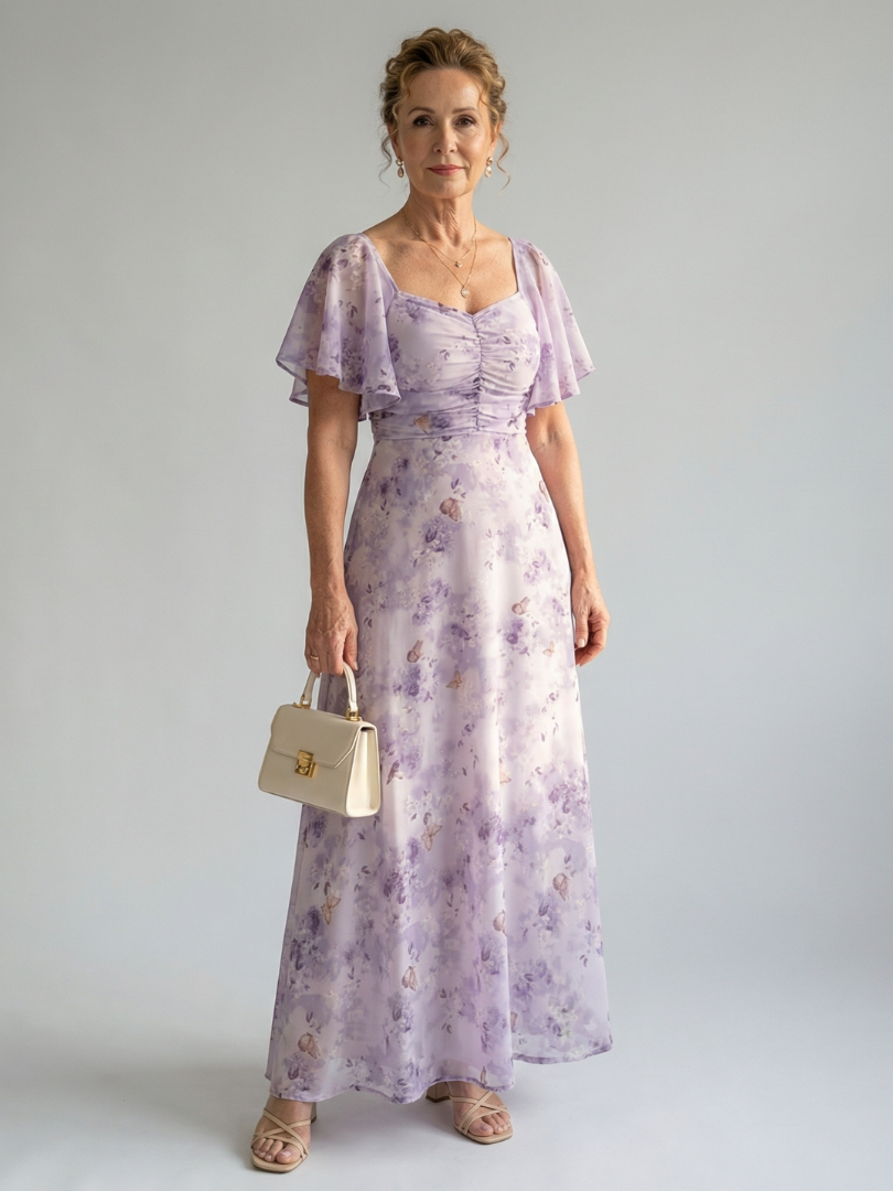 Amelie | Flutter Sleeve Midi Dress