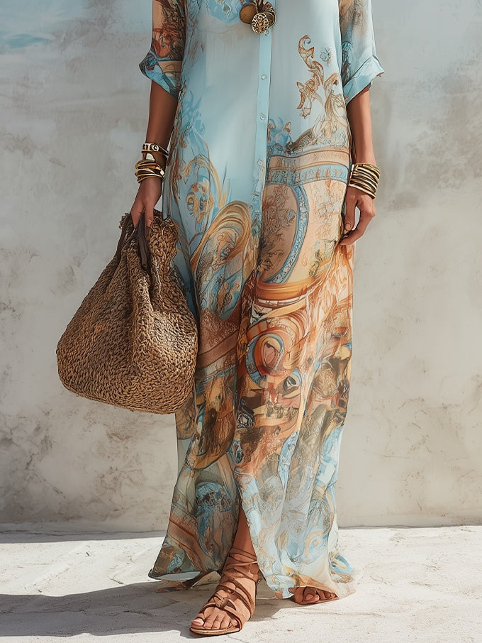 Rebecca | Mediterranean Shirt Dress
