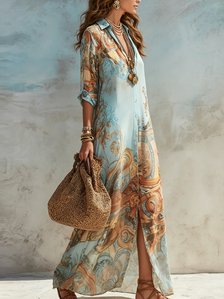 Rebecca | Mediterranean Shirt Dress
