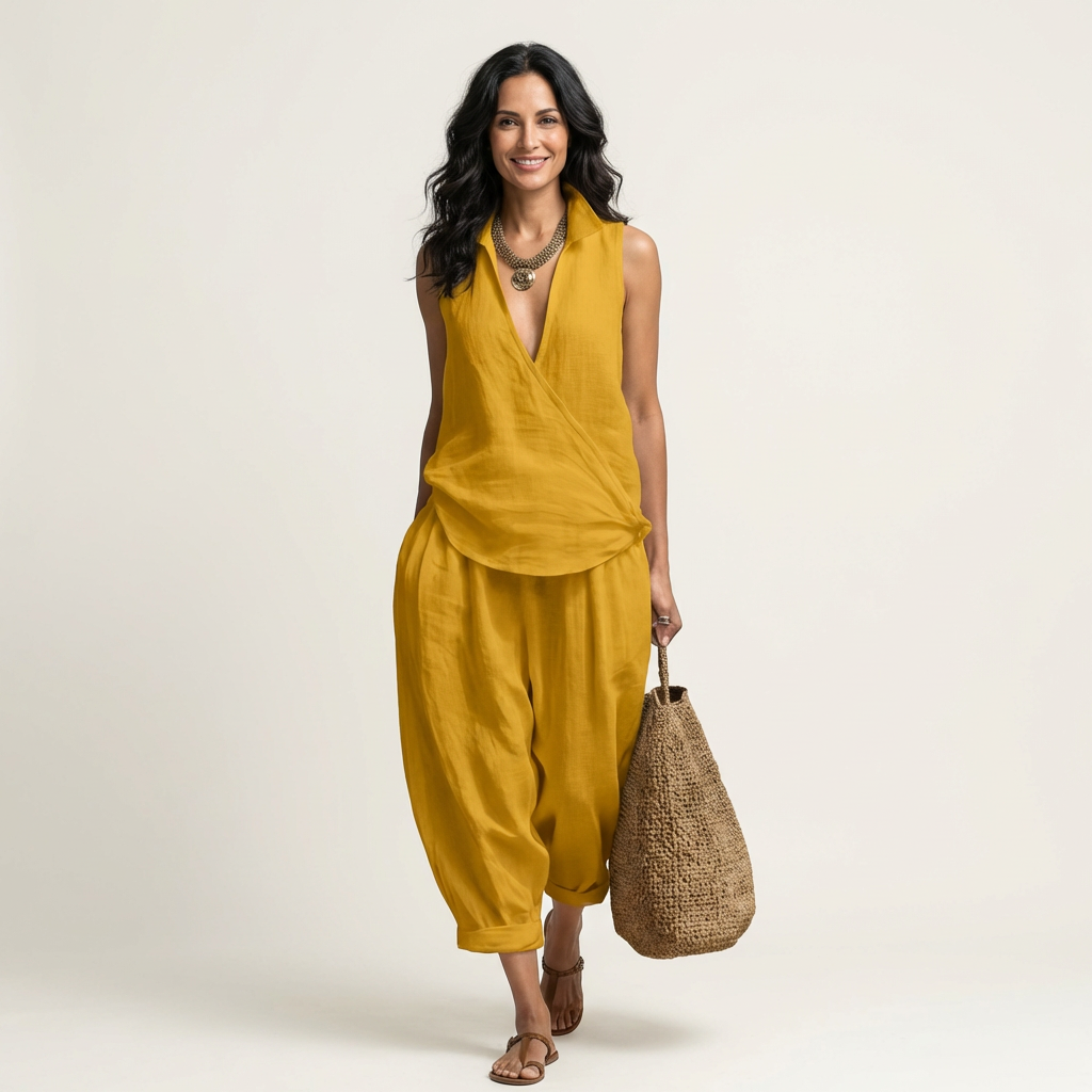 Tanya | Wrap-Top & Wide-Leg Set