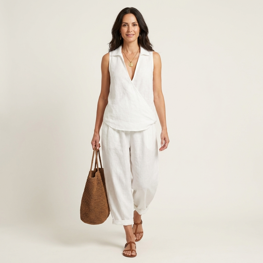 Tanya | Wrap-Top & Wide-Leg Set