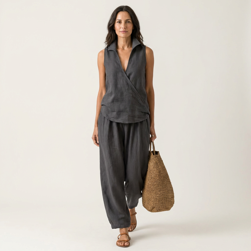 Tanya | Wrap-Top & Wide-Leg Set