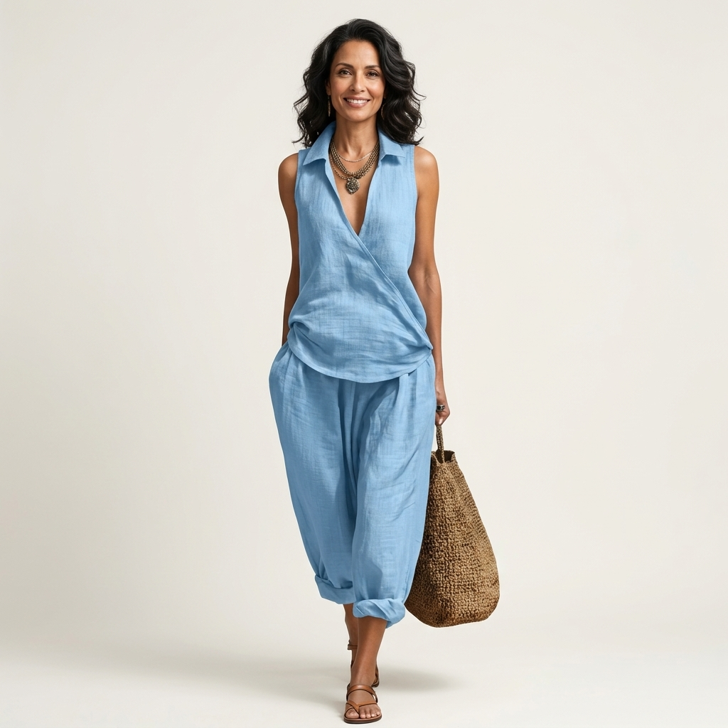 Tanya | Wrap-Top & Wide-Leg Set