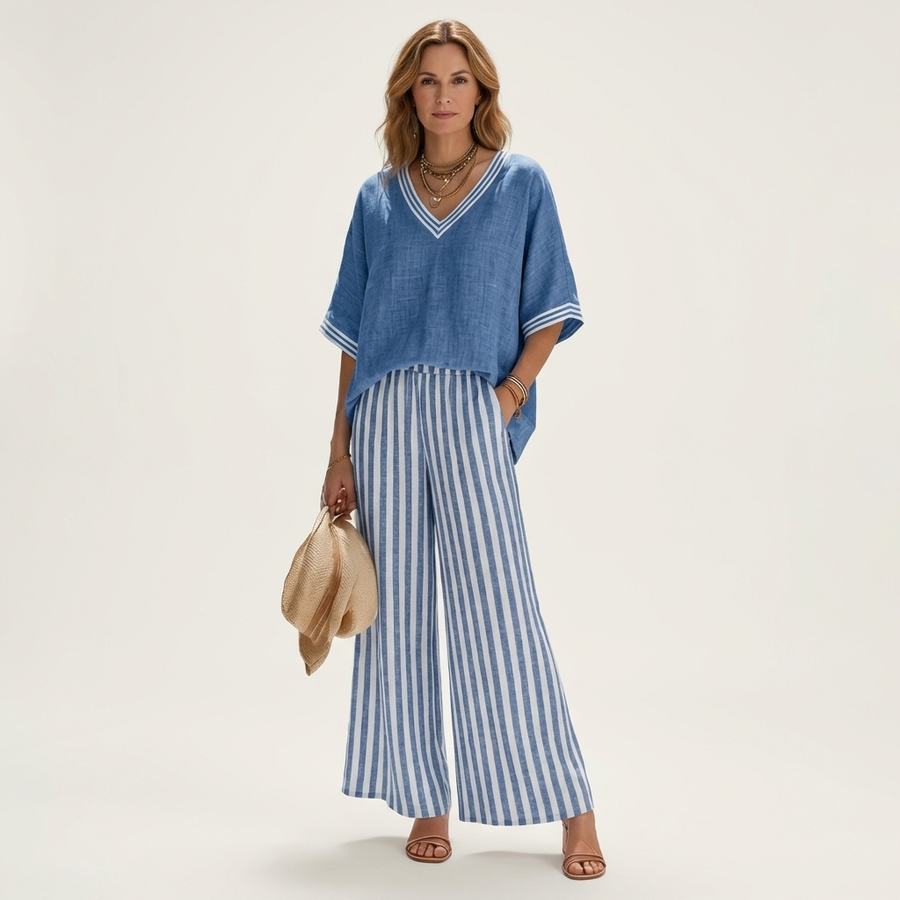 Juliana | V-Neck Wide-Leg Set