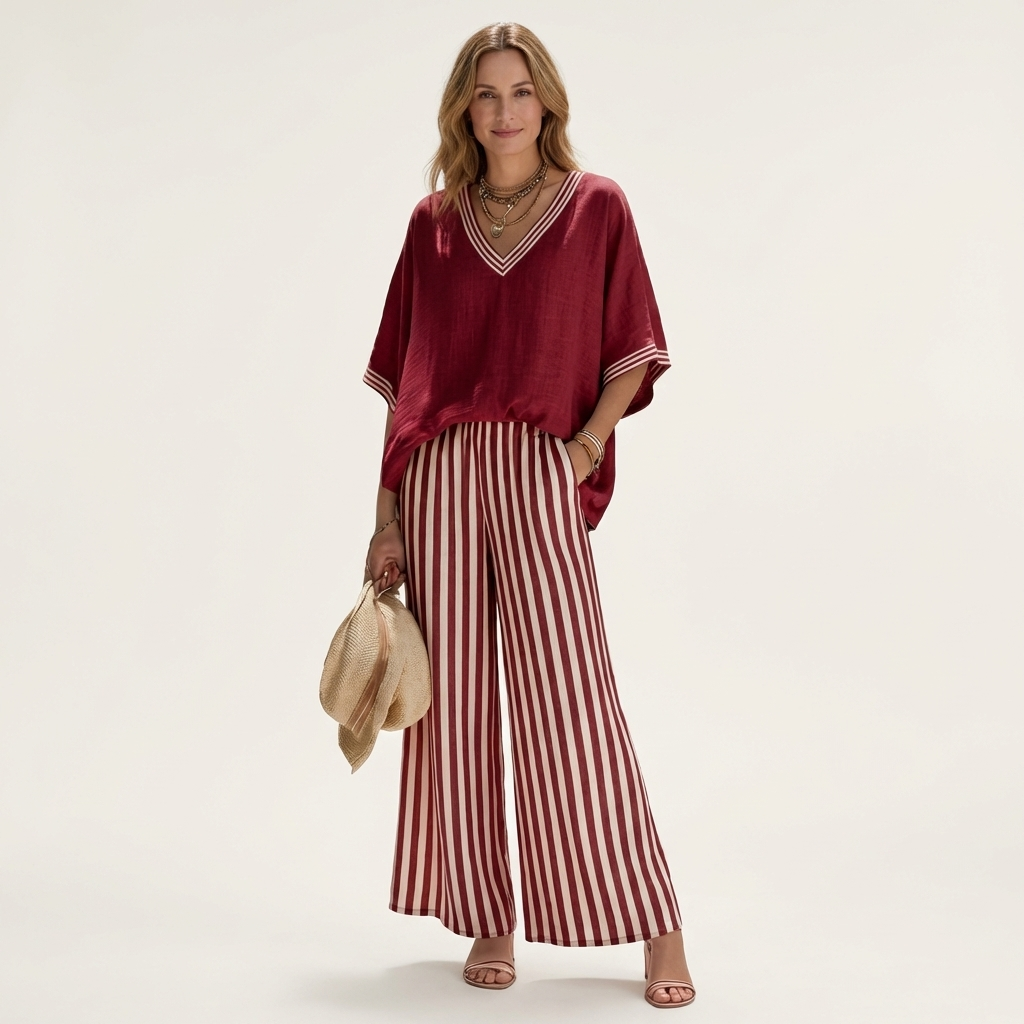 Juliana | V-Neck Wide-Leg Set