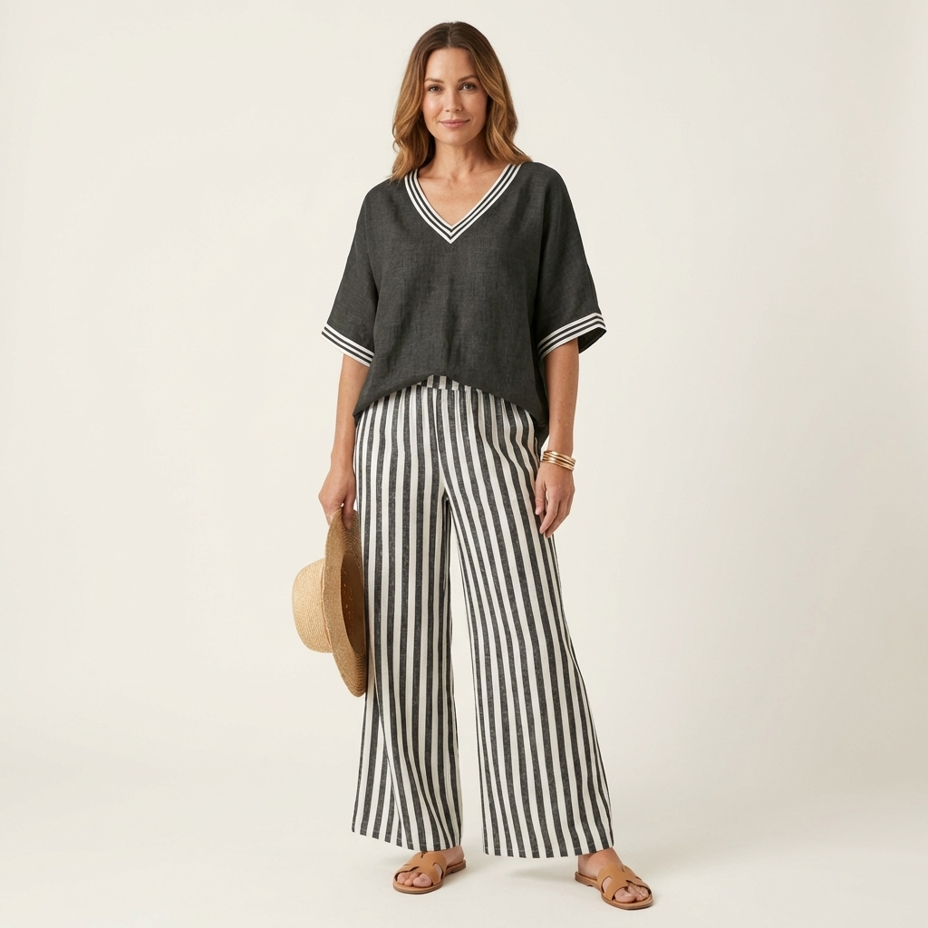 Juliana | V-Neck Wide-Leg Set