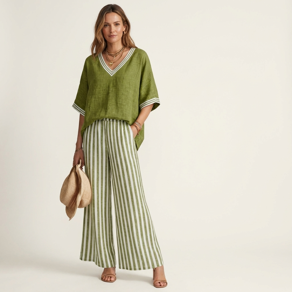 Juliana | V-Neck Wide-Leg Set