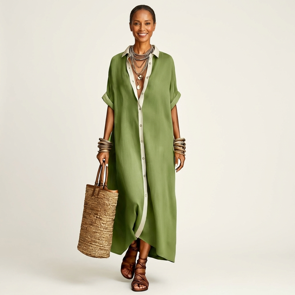 Kamila | Short-Sleeve Maxi Dress