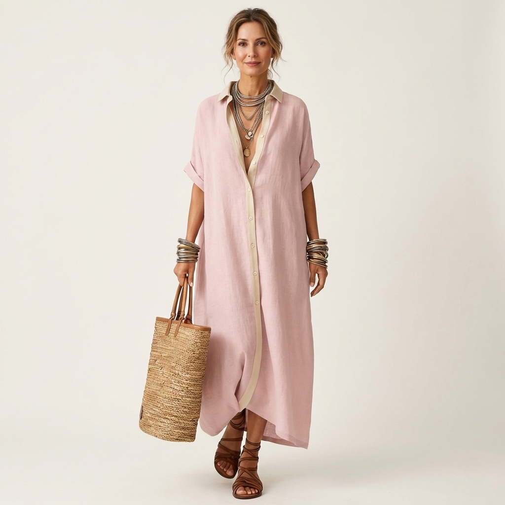 Kamila | Short-Sleeve Maxi Dress