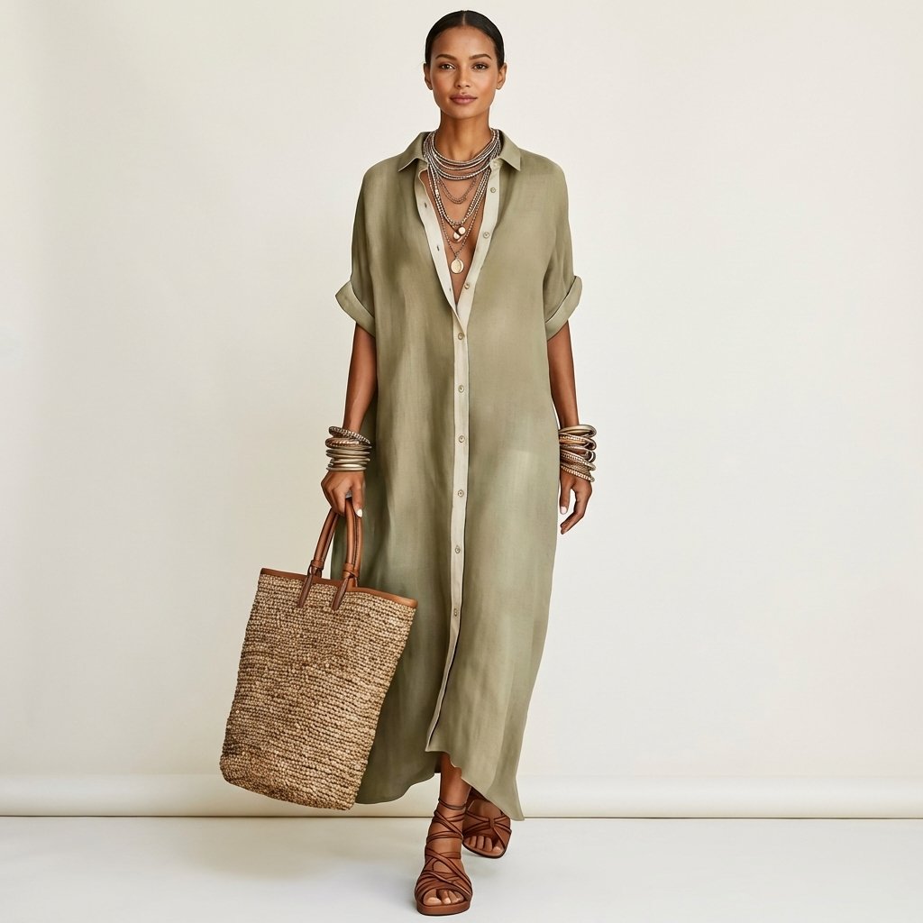 Kamila | Short-Sleeve Maxi Dress