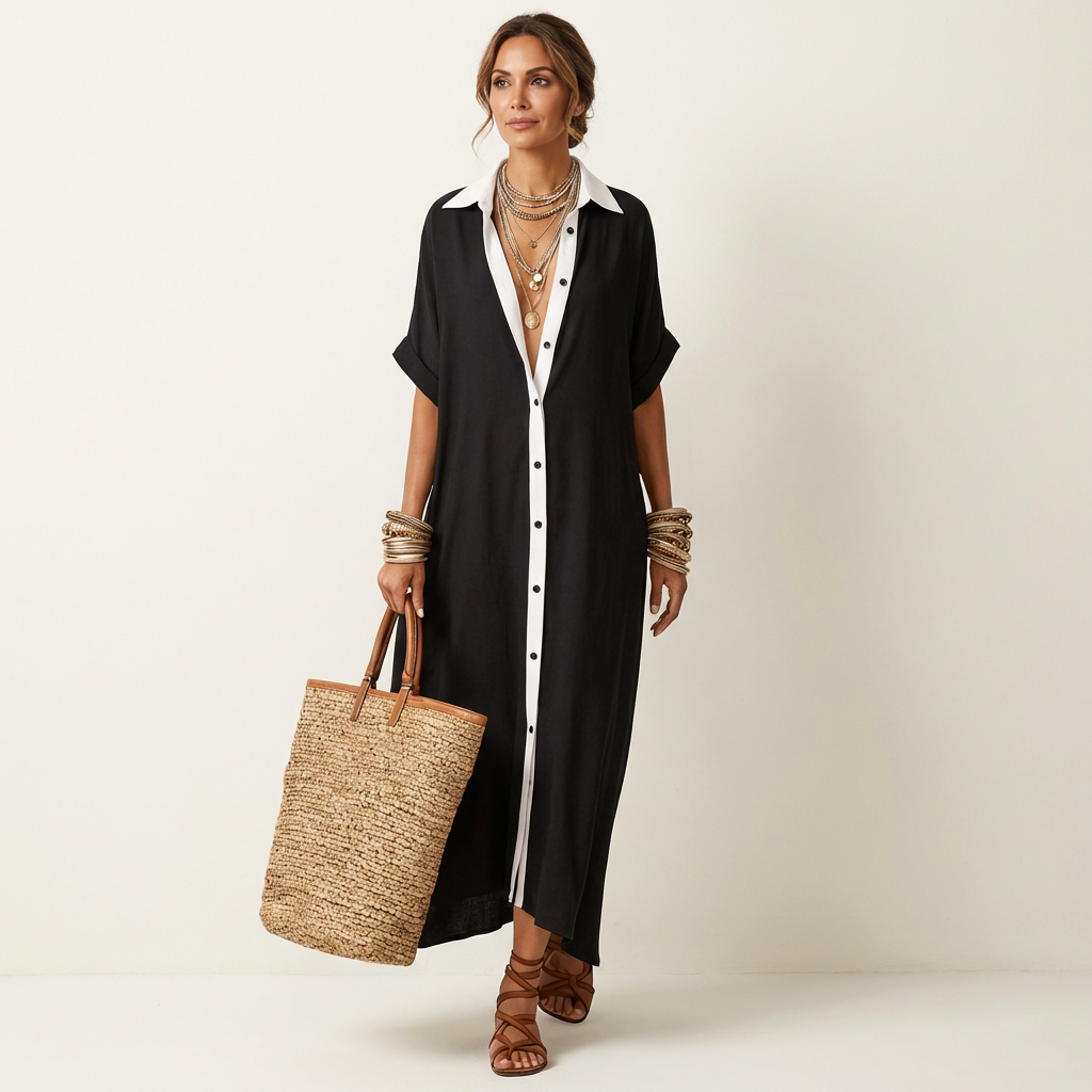Kamila | Short-Sleeve Maxi Dress