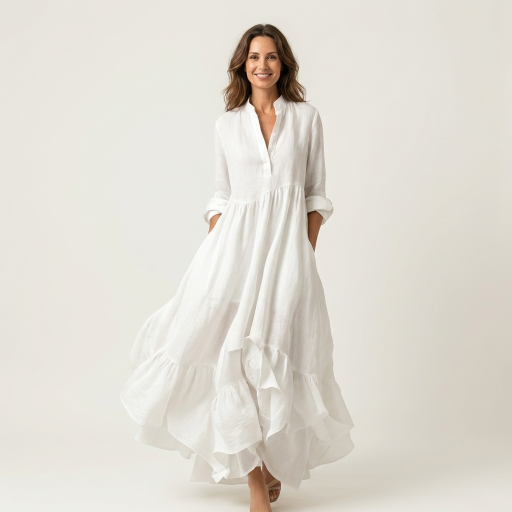 Jilana | Stand-Collar Maxi Dress
