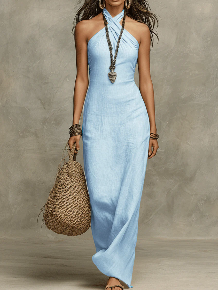 Adelina | Halter Maxi Dress