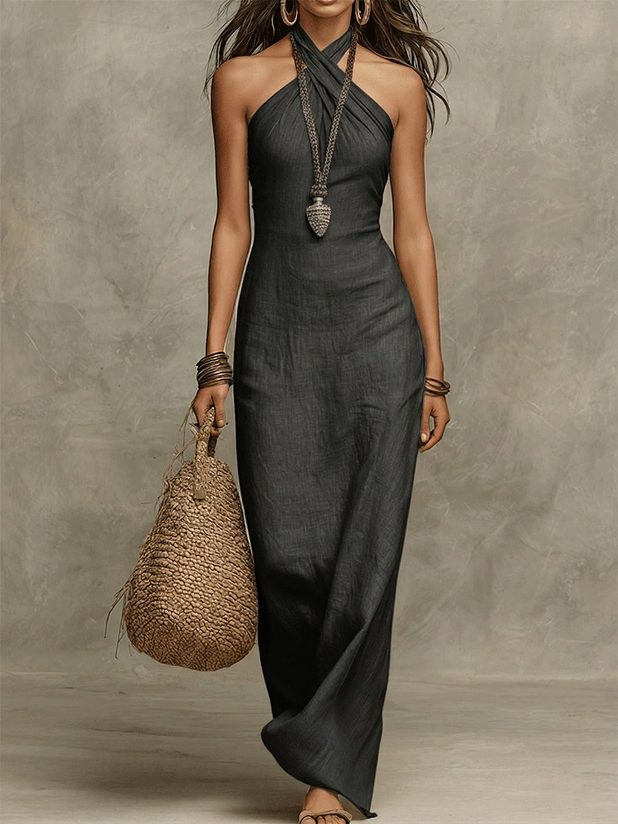 Adelina | Halter Maxi Dress